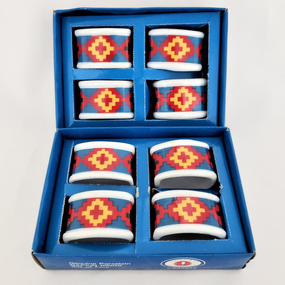 Porcelain Napkin Rings Cordon Bleu 2 Sets Open Box